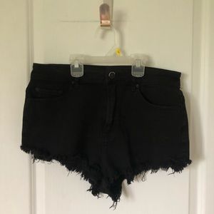 BDG black denim shorts